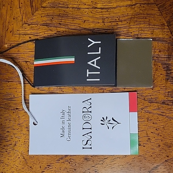 ISADORA Made in Italy Genuine Suede, Croco Trim Bucket Bag, Black NWT - Picture 13 of 14